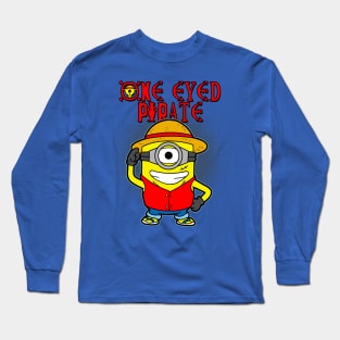 Funny Cute One Eyed Pirate Cartoon Parody For Anime Manga Lovers Long Sleeve T-Shirt